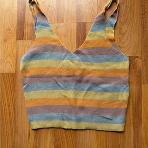 RVCA Multicolor Striped Knit Crop Top